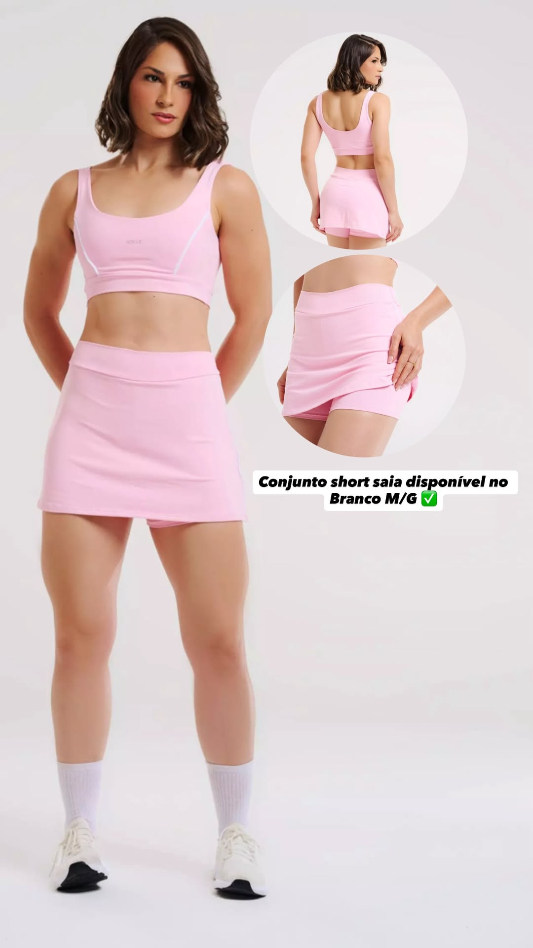 Combo Short Saia Rosa
